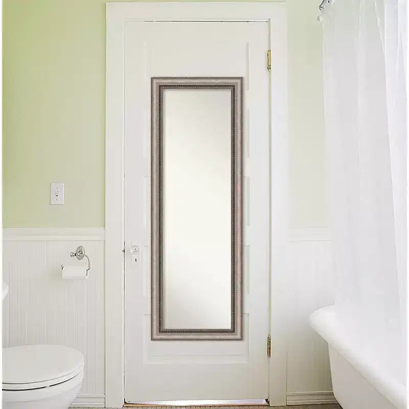 Specchio da porta/parete intero ornato color argento per 1 persona