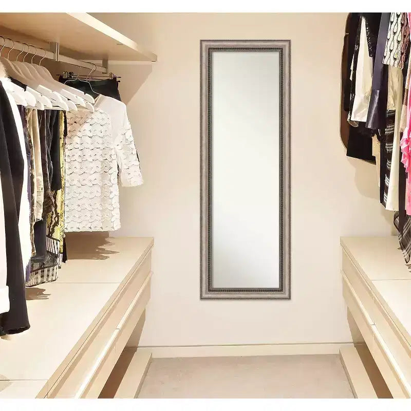 Specchio da porta/parete intero ornato color argento per 1 persona