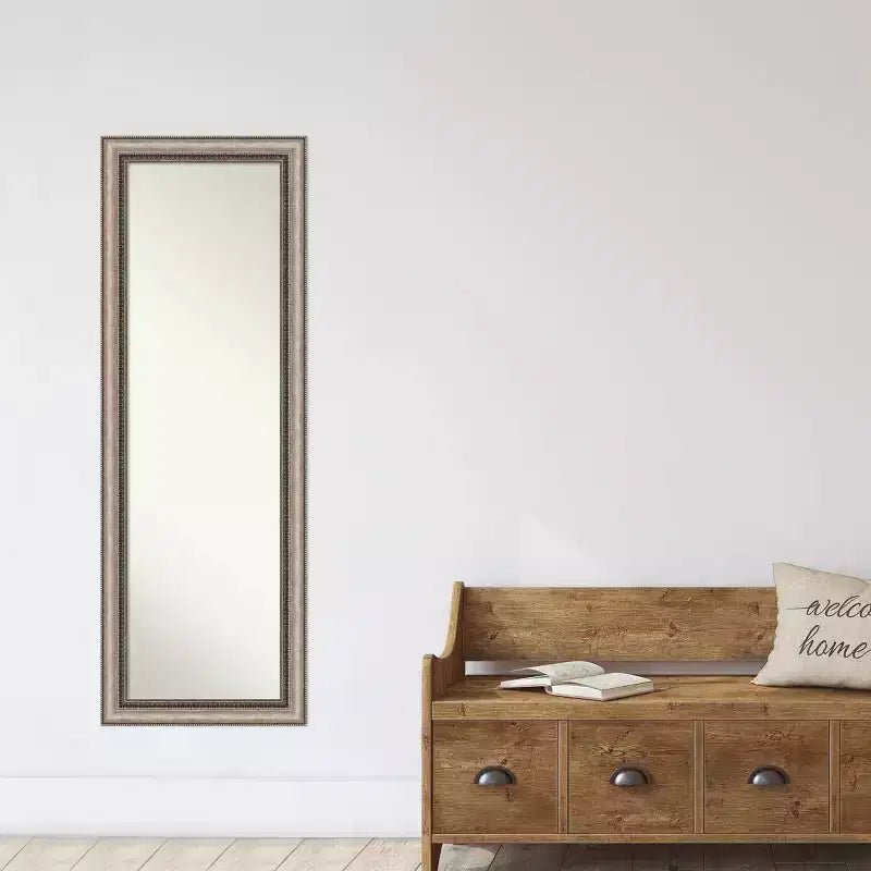 Specchio da porta/parete intero ornato color argento per 1 persona