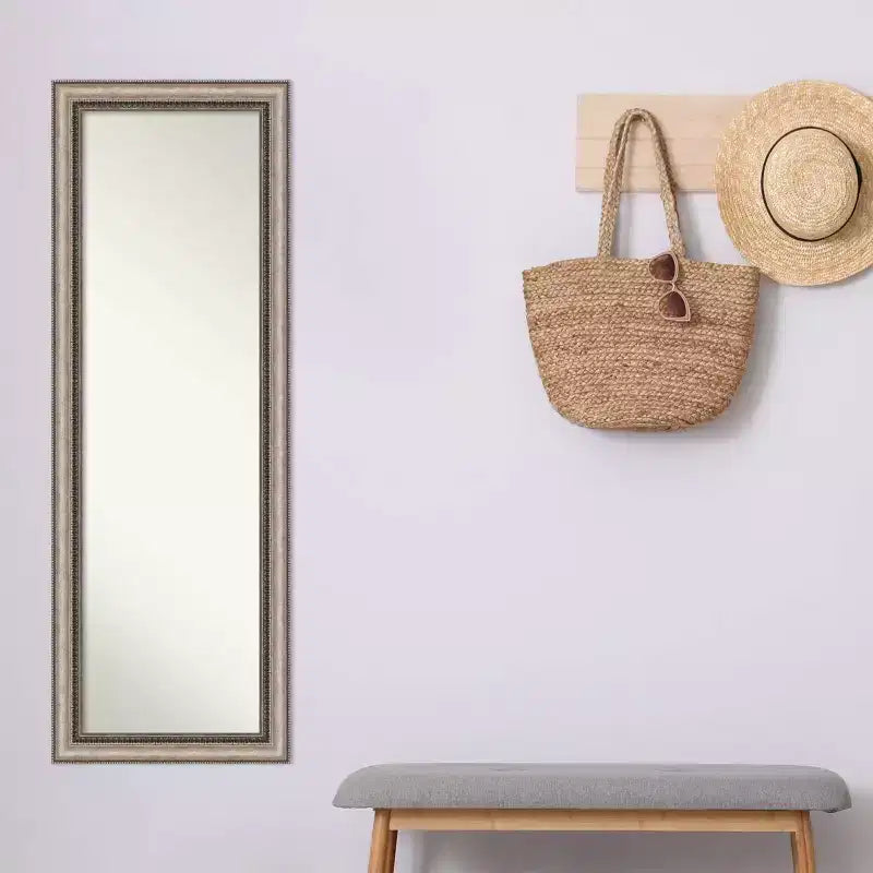 Specchio da porta/parete intero ornato color argento per 1 persona