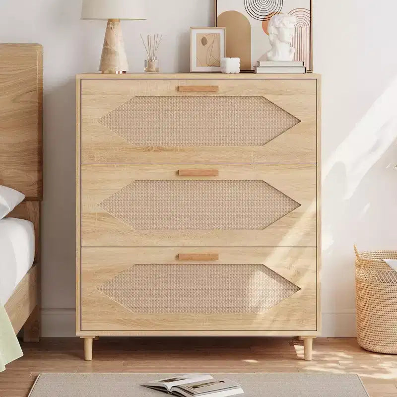 Cassettiera a 3 cassetti in rattan naturale – 1 persona