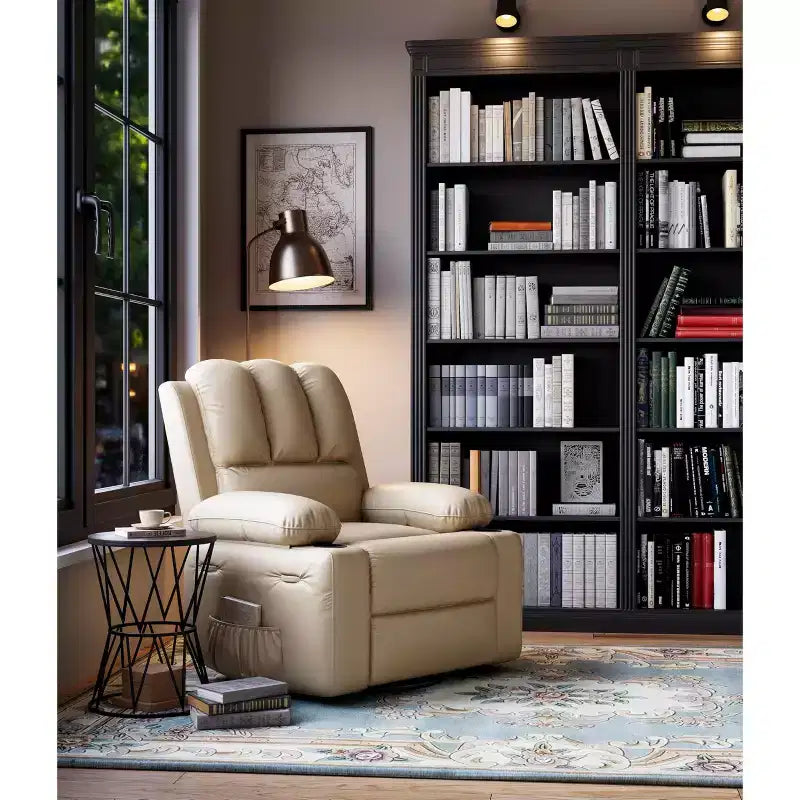 Recliner girevole manuale marrone/caffè/crema/grigio/tortora con riscaldamento e massaggio, sedile singolo