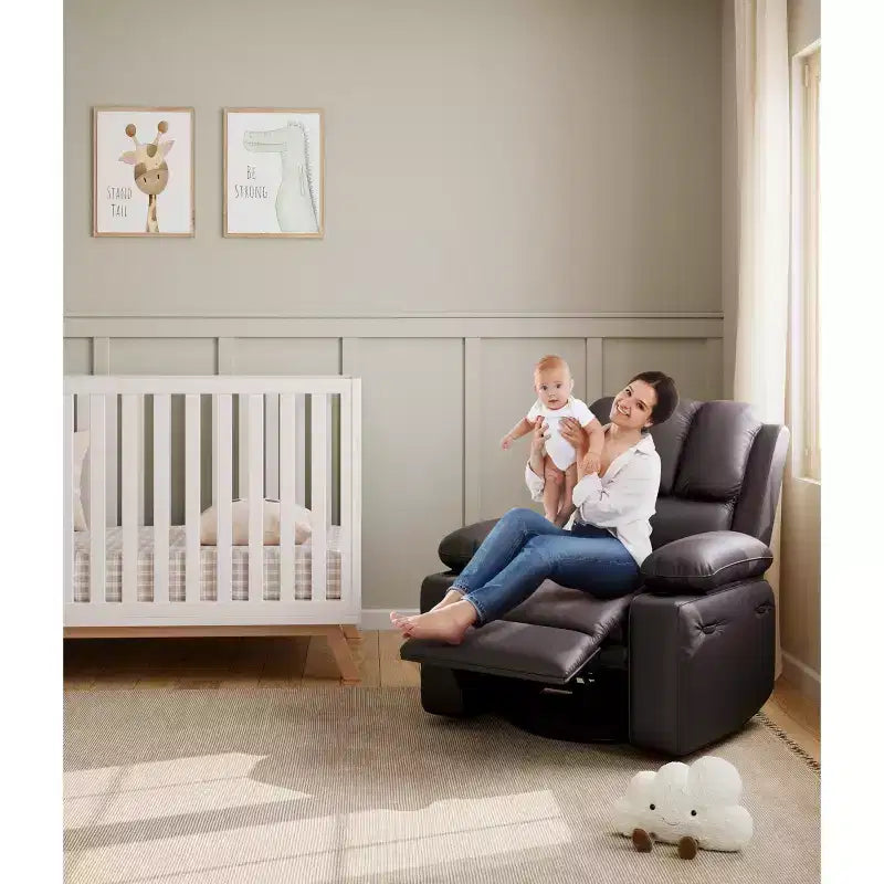 Recliner girevole manuale marrone/caffè/crema/grigio/tortora con riscaldamento e massaggio, sedile singolo