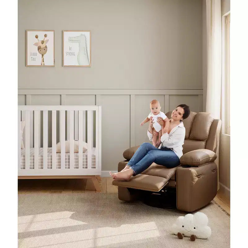 Recliner girevole manuale marrone/caffè/crema/grigio/tortora con riscaldamento e massaggio, sedile singolo