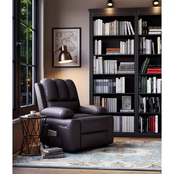 Recliner girevole manuale marrone/caffè/crema/grigio/tortora con riscaldamento e massaggio, sedile singolo