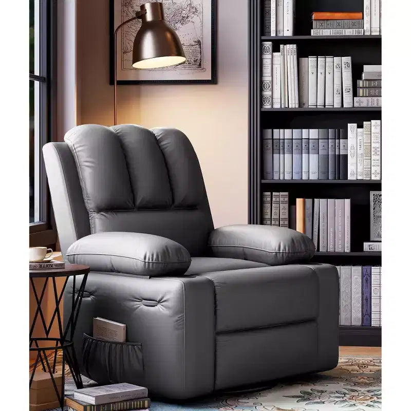 Recliner girevole manuale marrone/caffè/crema/grigio/tortora con riscaldamento e massaggio, sedile singolo