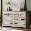 Zstar Rustic Wood Dresser for Bedroom, Chest of Drawers Storage Cabinet with Metal Handle