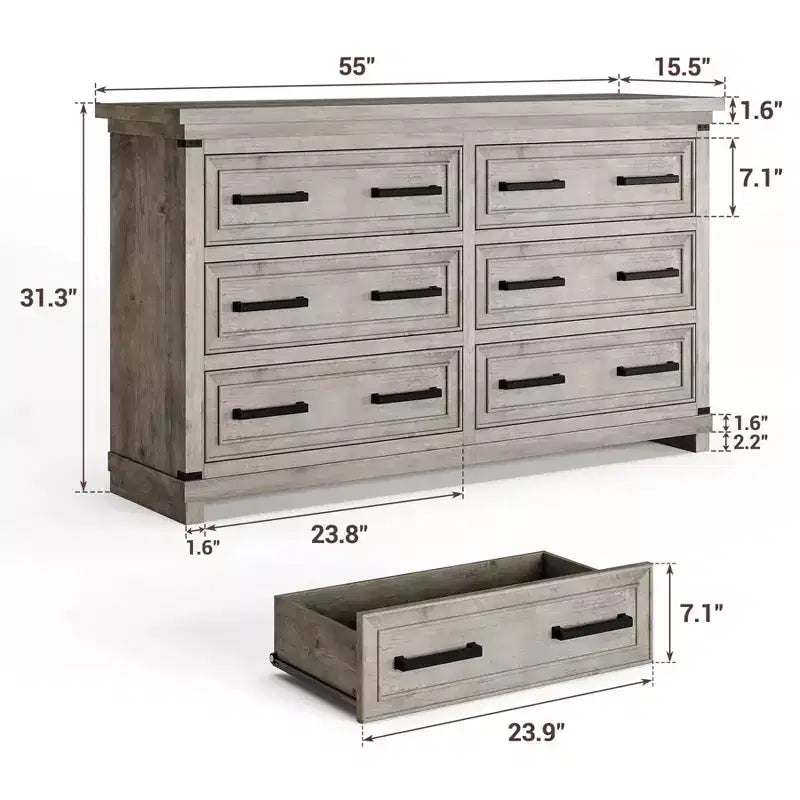 Cassettiera effetto legno, comò a 6/8 cassetti, singolo