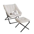 GustoWave Oversized Faux Fur Foldable Lounge Chair for Adults, Soft Faux Fur, Folding Lounge Flexible Reading Chair