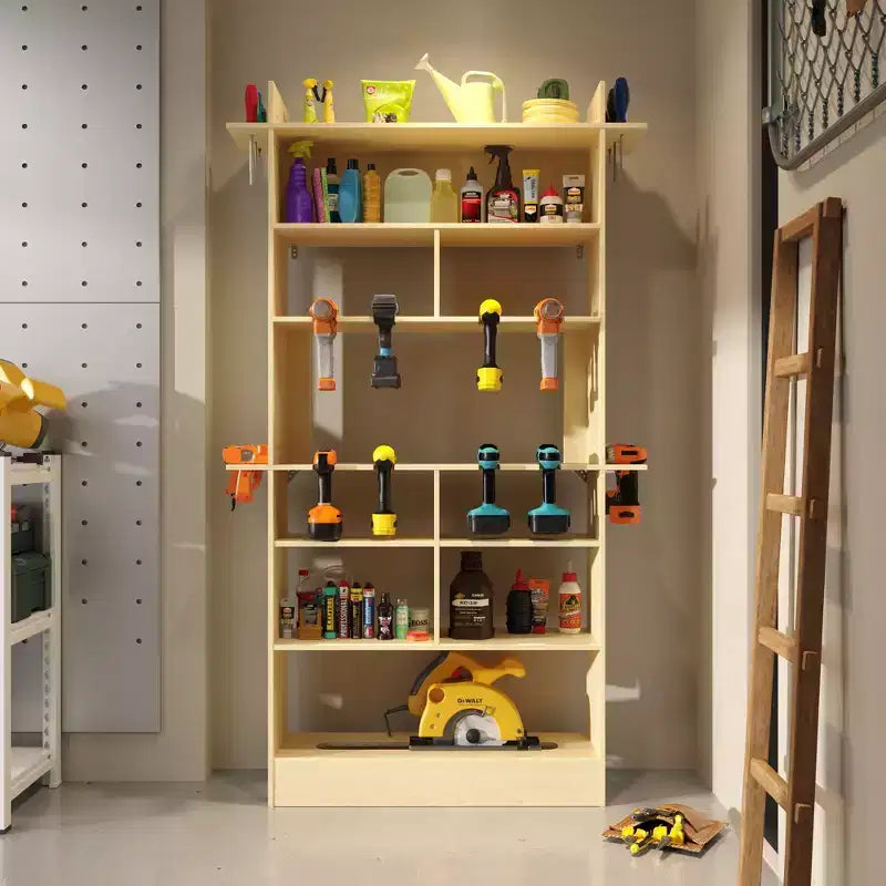 Famapy Modular Wooden Tool Storage Cabinet with Circular Saw Compartment