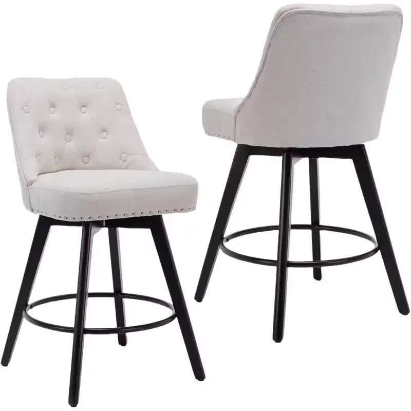 Sgabelli da bar girevoli in lino/PU, set da 2