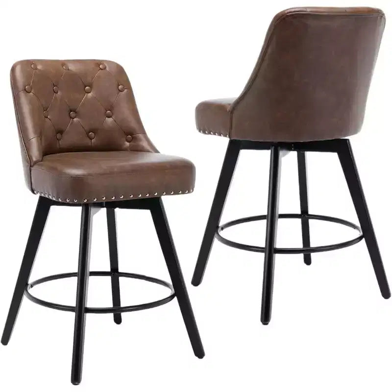 Sgabelli da bar girevoli in lino/PU, set da 2