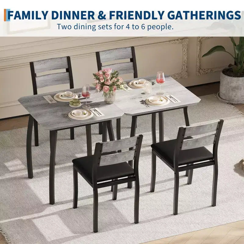 Set tavolo da pranzo 3 pezzi, quadrato, sedie imbottite, 2 posti