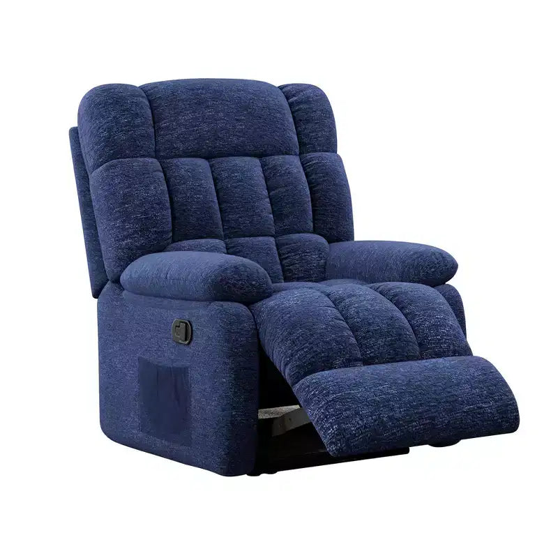Poltrona reclinabile blu scuro, regolabile 110–160°, sedile singolo