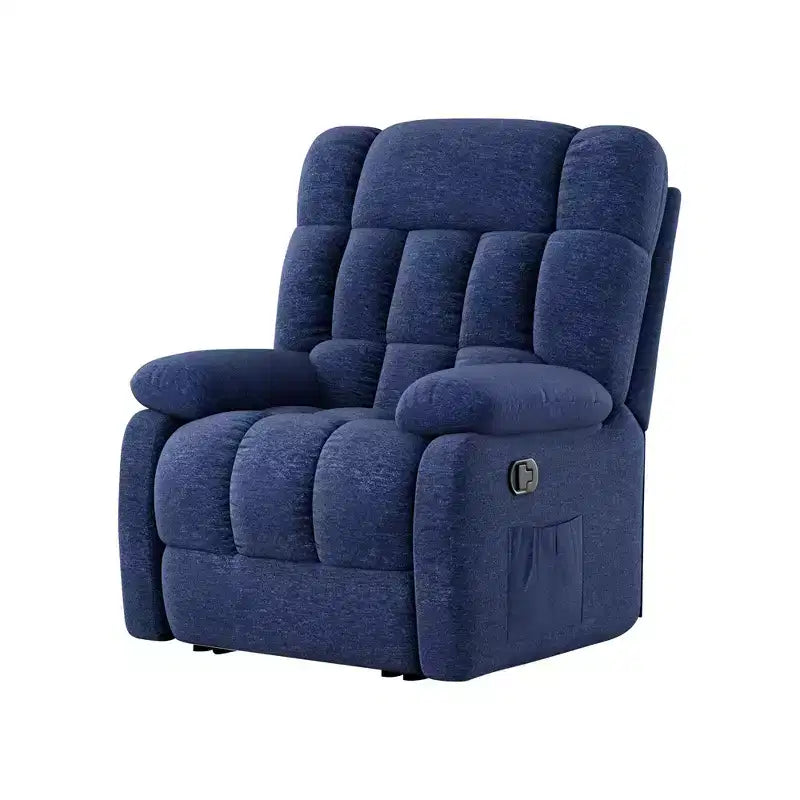 Poltrona reclinabile blu scuro, regolabile 110–160°, sedile singolo