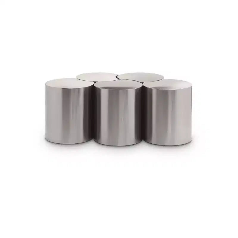 Tavolino esagonale in ferro spazzolato oro/argento/nero opaco, modulare, singolo