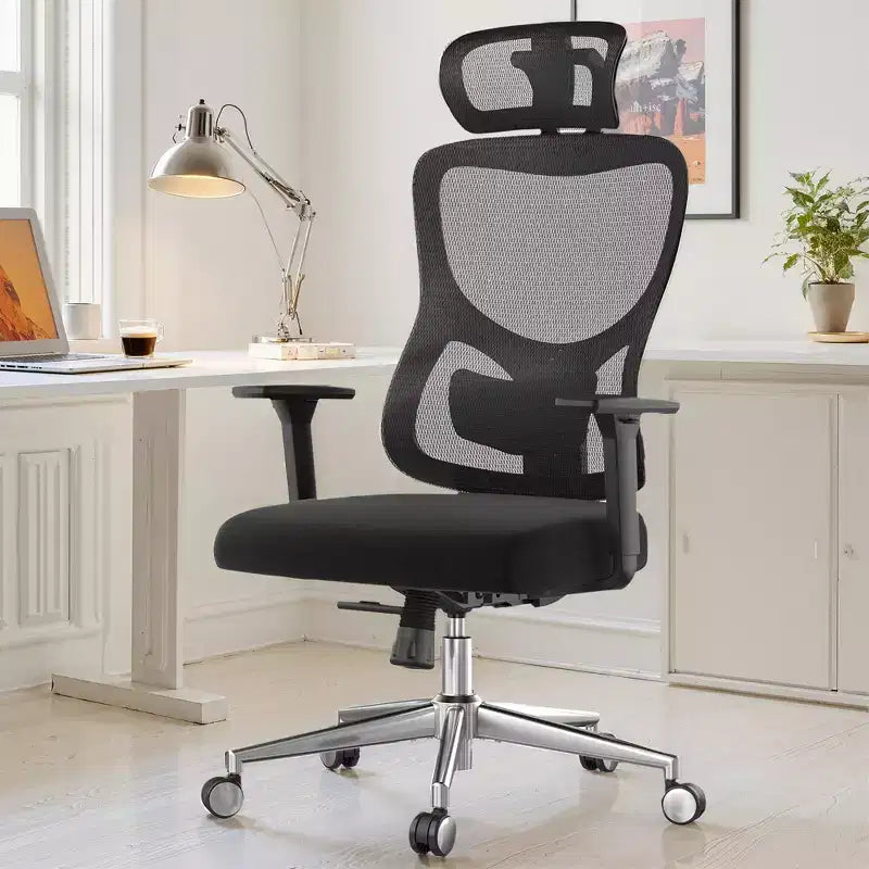 Sedia da ufficio ergonomica in rete nera, schienale basso, senza braccioli, 1 persona