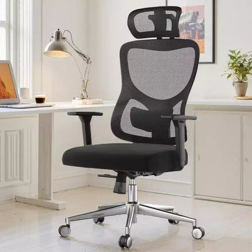 Sedia da ufficio ergonomica in rete nera, schienale basso, senza braccioli, 1 persona