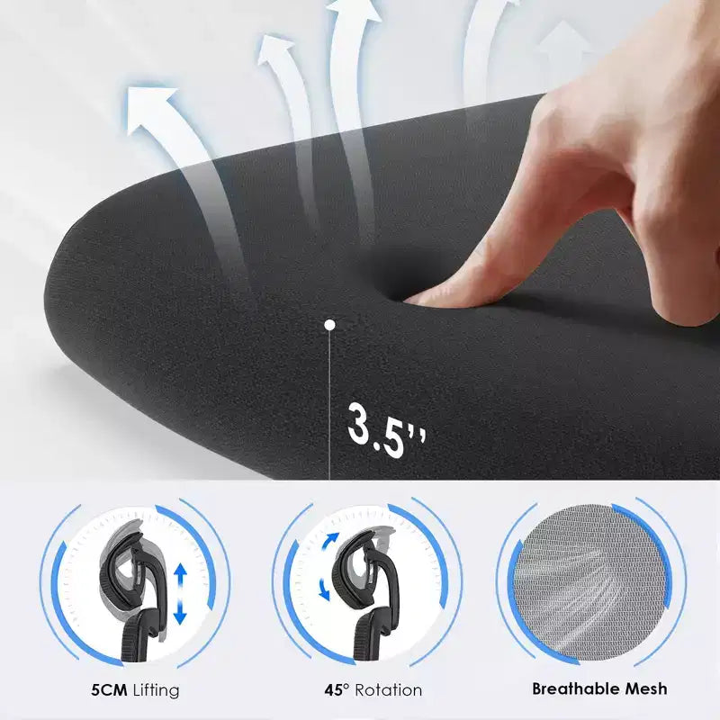 Sedia da ufficio ergonomica in rete nera, schienale basso, senza braccioli, 1 persona