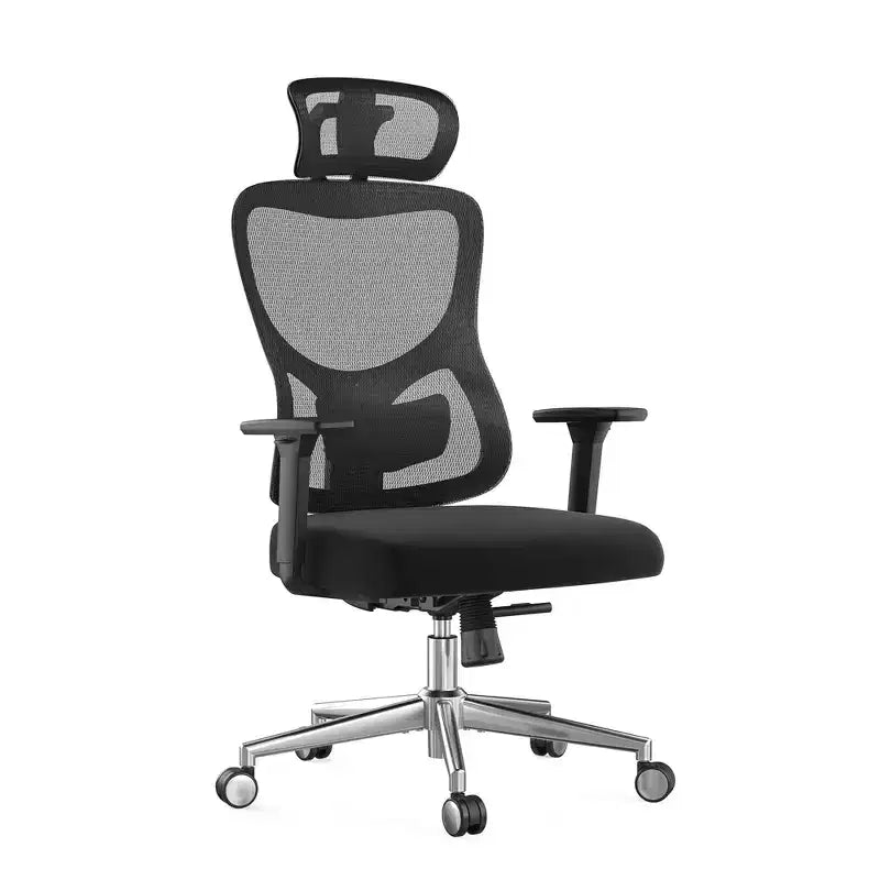 Sedia da ufficio ergonomica in rete nera, schienale basso, senza braccioli, 1 persona