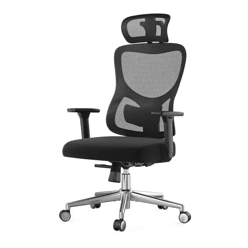Sedia da ufficio ergonomica in rete nera, schienale basso, senza braccioli, 1 persona