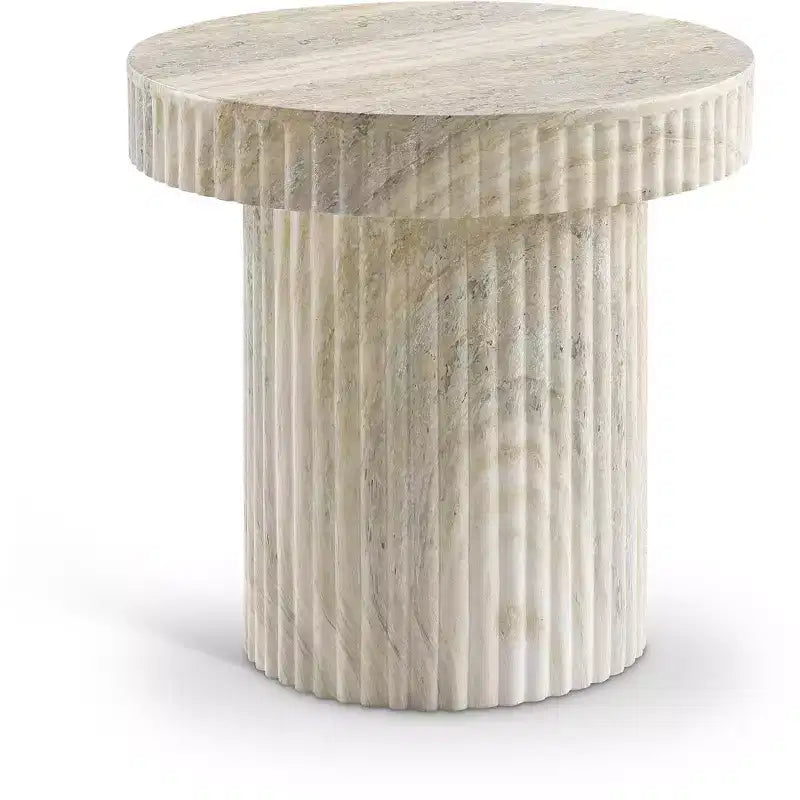 Meridian Furniture,Legatto Travertine Travertine Finish Concrete End Table