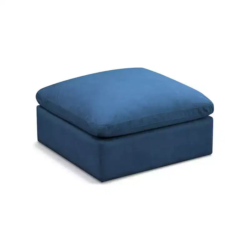 Pouf modulare quadrato in velluto nero/blu notte, pezzo singolo