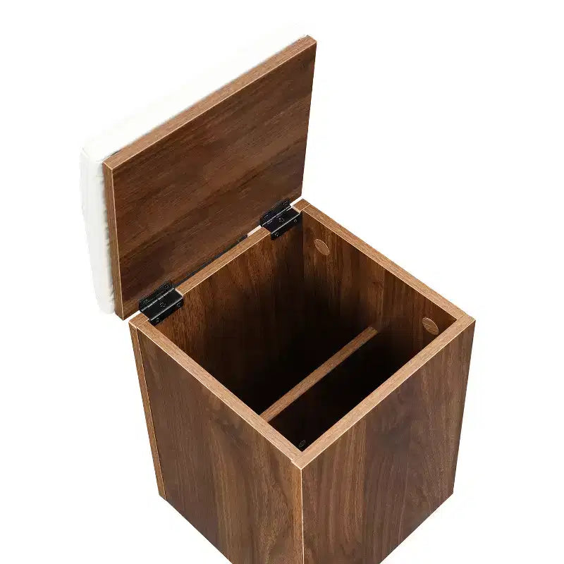 Tavolino da caffè moderno con piano sollevabile, contenitore a scomparsa e 4 sgabelli, Nero / Bianco Naturale / Noce Bianco, per un massimo di 5 persone