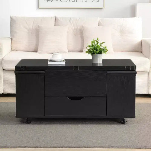 Christopher Knight Home Olia Modern Multi-Functional Lift-Top Coffee Table with Hidden Storage, 4 Stools and Lockable Wheels