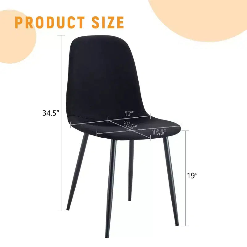 Sedia da pranzo con schienale alto e braccioli, nera/grigia, in lino-cotone, con gambe in metallo – Set da 4