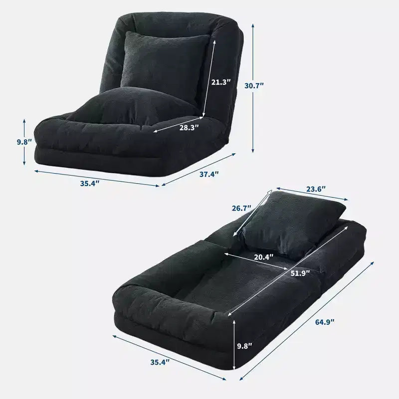 Divano a pavimento regolabile in 5 posizioni Grigio/Beige/Nero/Marrone per un massimo di 5 persone
