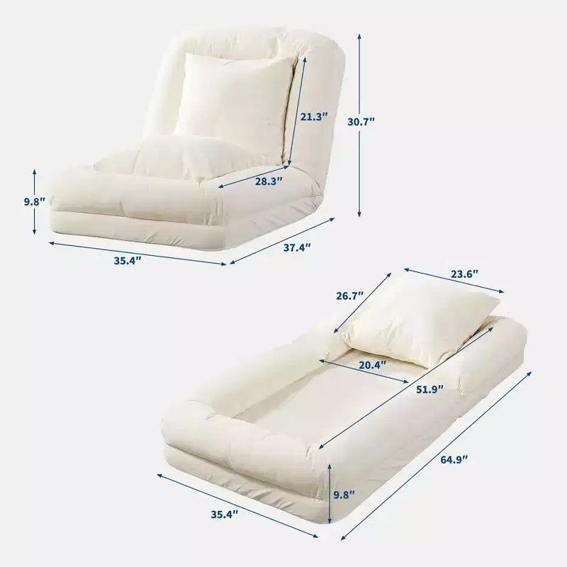 Divano a pavimento regolabile in 5 posizioni Grigio/Beige/Nero/Marrone per un massimo di 5 persone