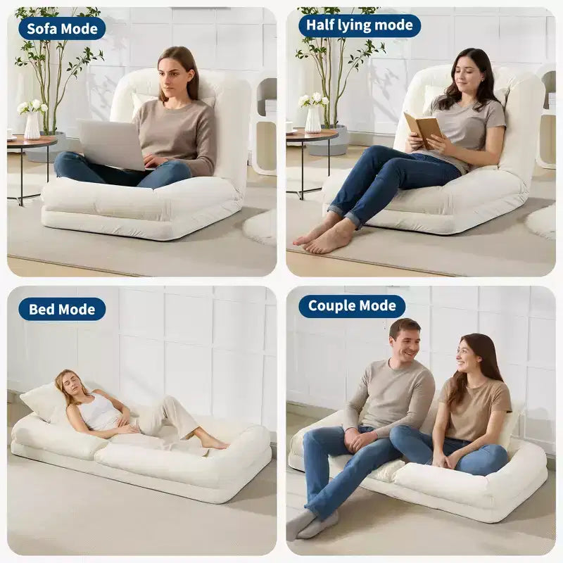 Divano a pavimento regolabile in 5 posizioni Grigio/Beige/Nero/Marrone per un massimo di 5 persone