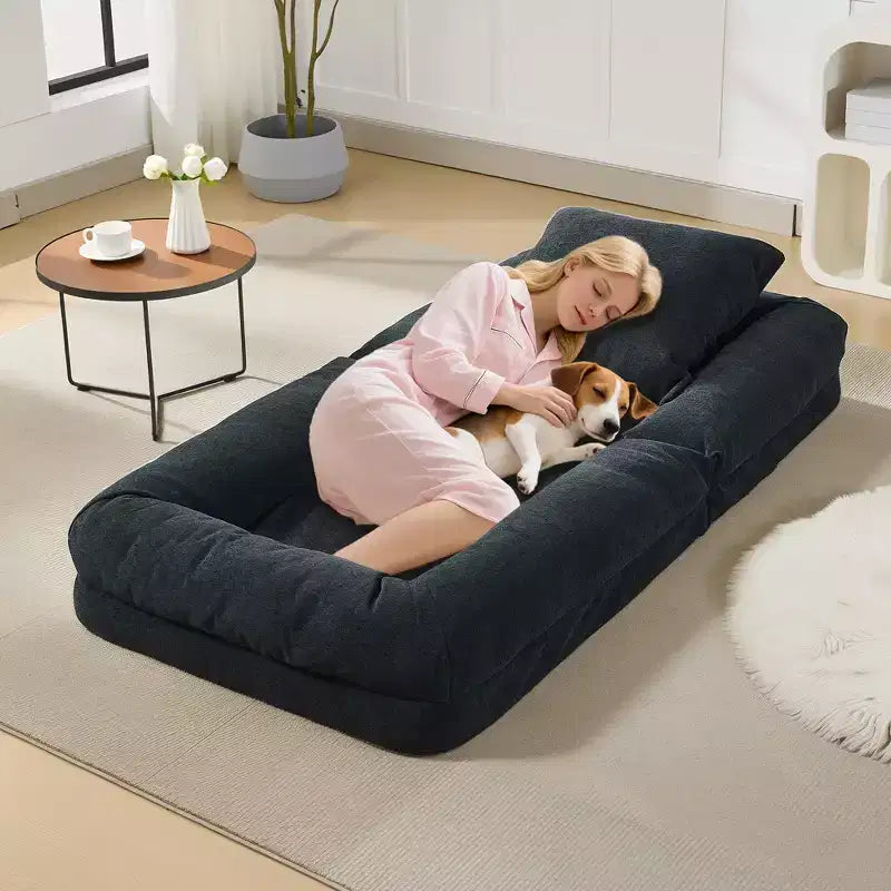 Divano a pavimento regolabile in 5 posizioni Grigio/Beige/Nero/Marrone per un massimo di 5 persone