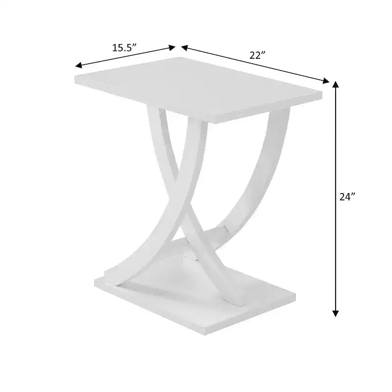 HomeStock Tavolino da Salotto Rettangolare in Legno, Colore Bianco, Altezza 61 cm, 1 Pezzo