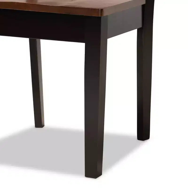 Sedia da pranzo senza braccioli bicolore Noce/Marrone scuro, set da 2