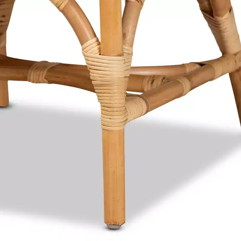 Sedia da pranzo in rattan naturale/bianco, senza braccioli, 1 posto