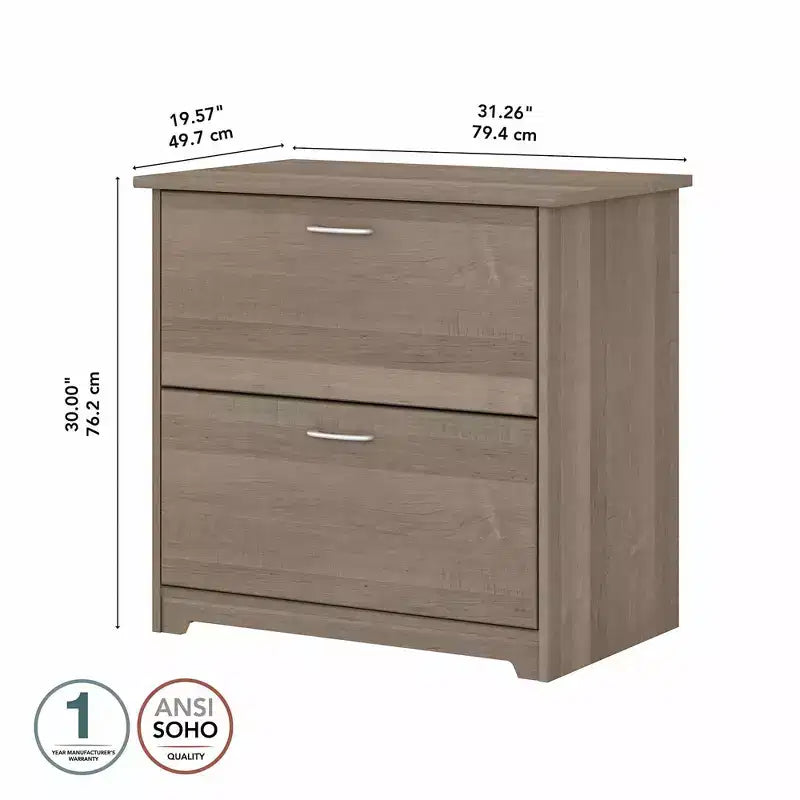 Classificatore laterale a 2 cassetti Ash Gray per 1 persona