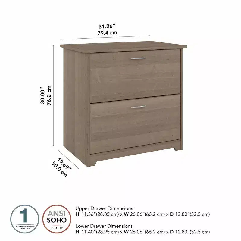 Classificatore laterale a 2 cassetti Ash Gray per 1 persona