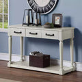 Tavolino da Divano Rettangolare Bianco con 3 Cassetti e Ripiano Portaoggetti, 1 pezzo