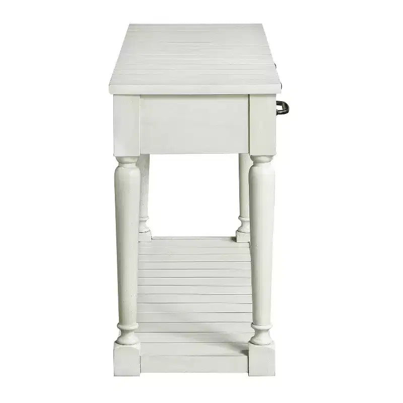 Tavolino da Divano Rettangolare Bianco con 3 Cassetti e Ripiano Portaoggetti, 1 pezzo