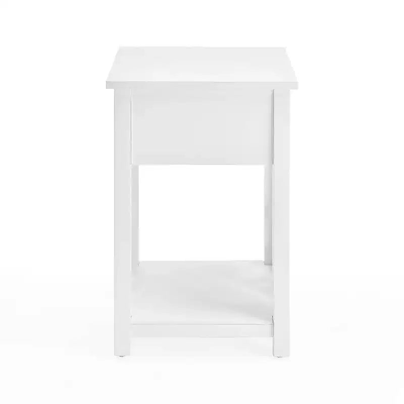 Tavolino da Caffè Rettangolare Bianco/Grigio e Set 2 Tavolini Laterali, 3 Pezzi