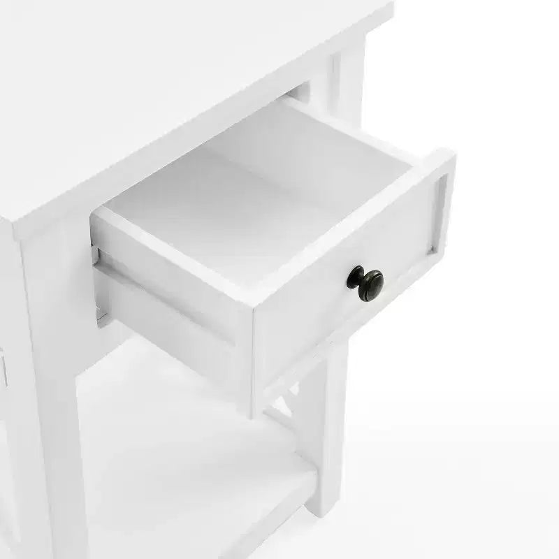 Tavolino da Caffè Rettangolare Bianco/Grigio e Set 2 Tavolini Laterali, 3 Pezzi