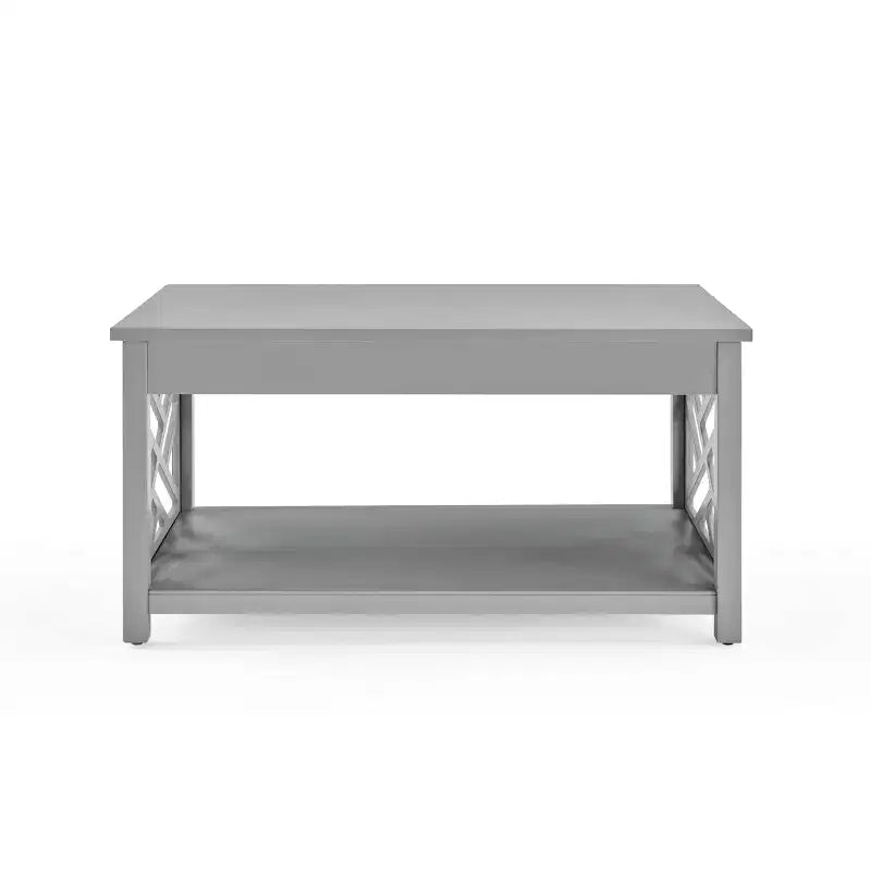 Tavolino da Caffè Rettangolare Bianco/Grigio e Set 2 Tavolini Laterali, 3 Pezzi