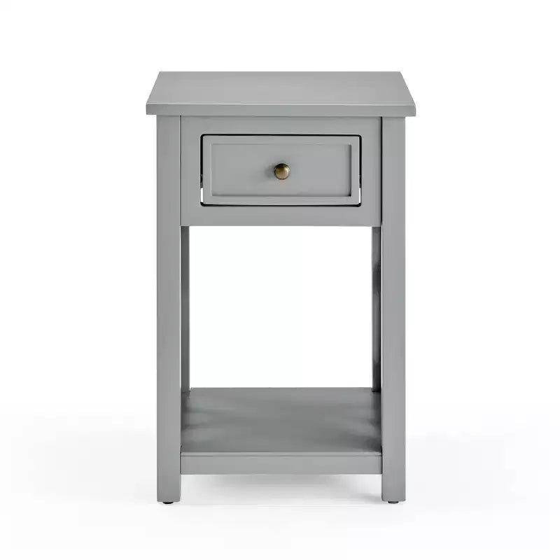 Tavolino da Caffè Rettangolare Bianco/Grigio e Set 2 Tavolini Laterali, 3 Pezzi
