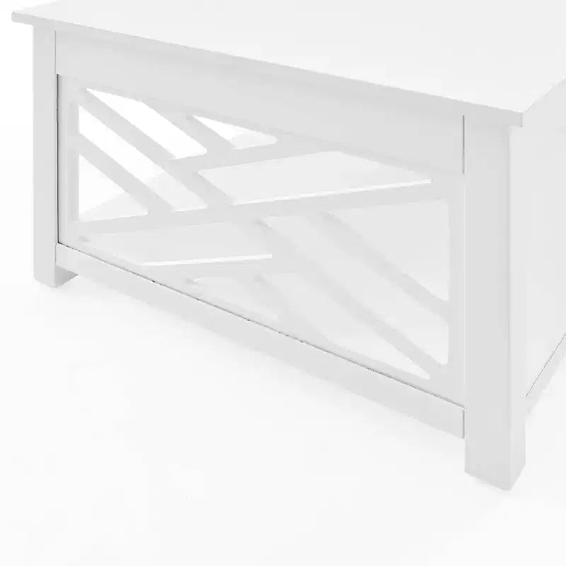 Tavolino da Caffè Rettangolare Bianco/Grigio e Set 2 Tavolini Laterali, 3 Pezzi