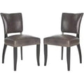 Desa Side Chair With Nail Head Trim (Set of 2) - MCR4690 - Antique Brown - Safavieh Couture