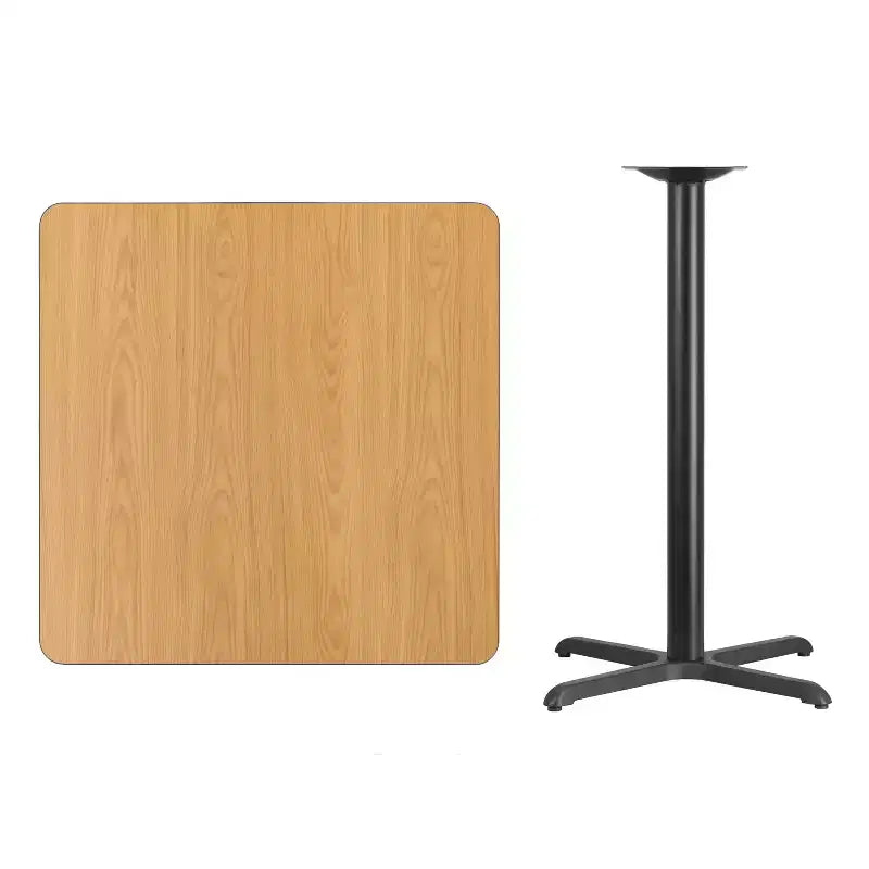 Set tavolo quadrato da 36" in laminato, altezza bar, nero/mogano/naturale/noce, 4 posti a sedere