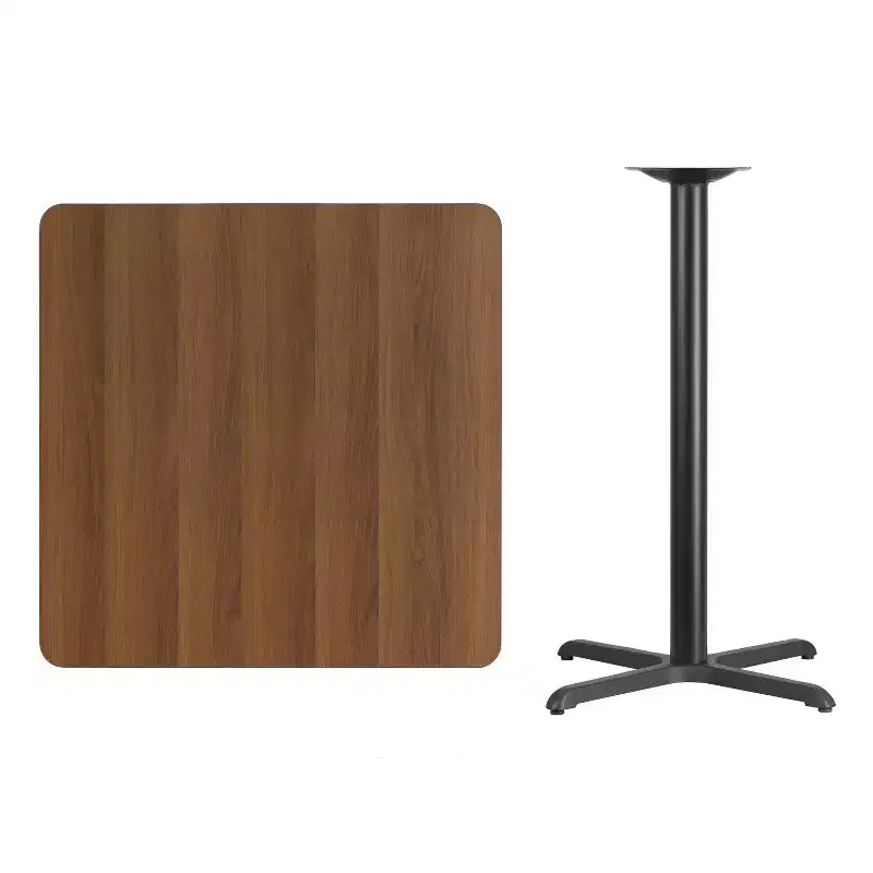 Set tavolo quadrato da 36" in laminato, altezza bar, nero/mogano/naturale/noce, 4 posti a sedere