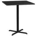 Set tavolo quadrato da 36" in laminato, altezza bar, nero/mogano/naturale/noce, 4 posti a sedere